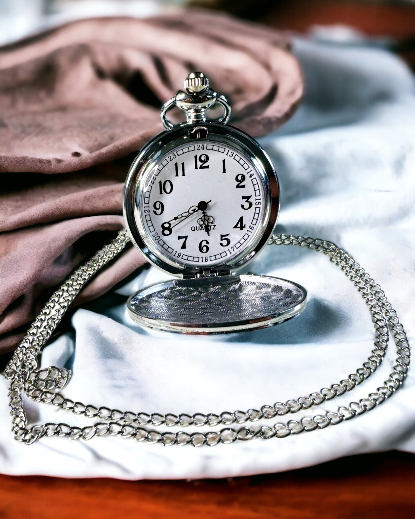 Classic Silver Pocket Watch with Engraving Option