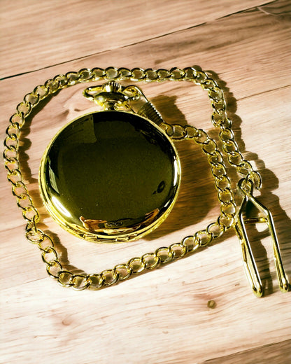 Golden Pocket Watch with Engraving Option