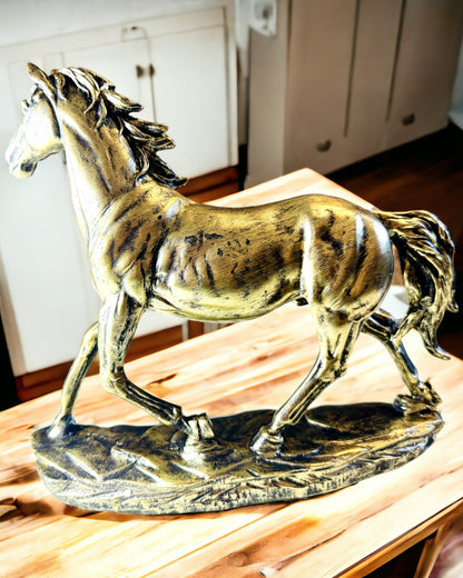 Galloping Horse Resin Figurine with Engraving Option