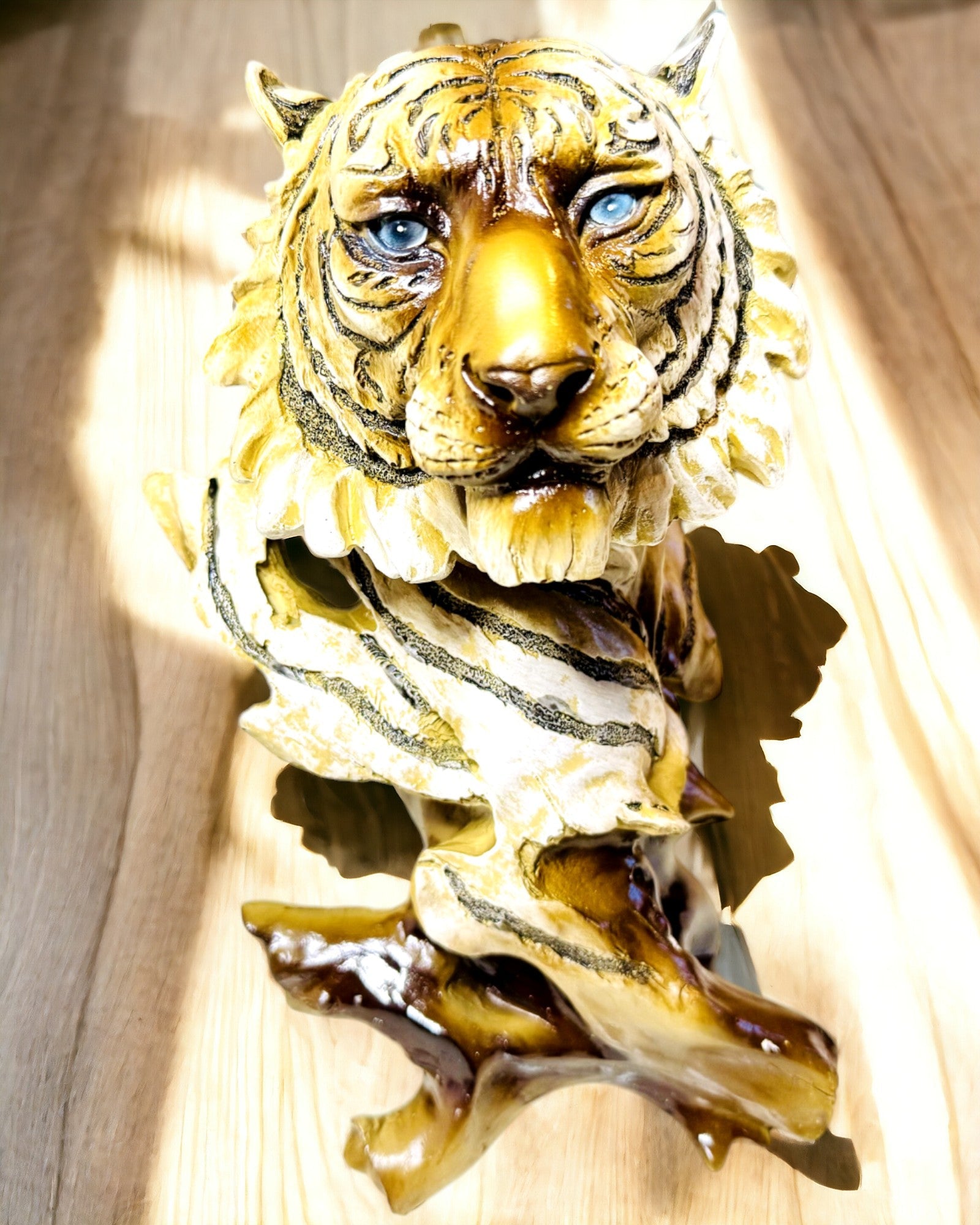 Standbeeld "Tijger Koning van de Jungle" met Graveermogelijkheid, figuur van 29 cm hoog, decoratie voor een cadeau