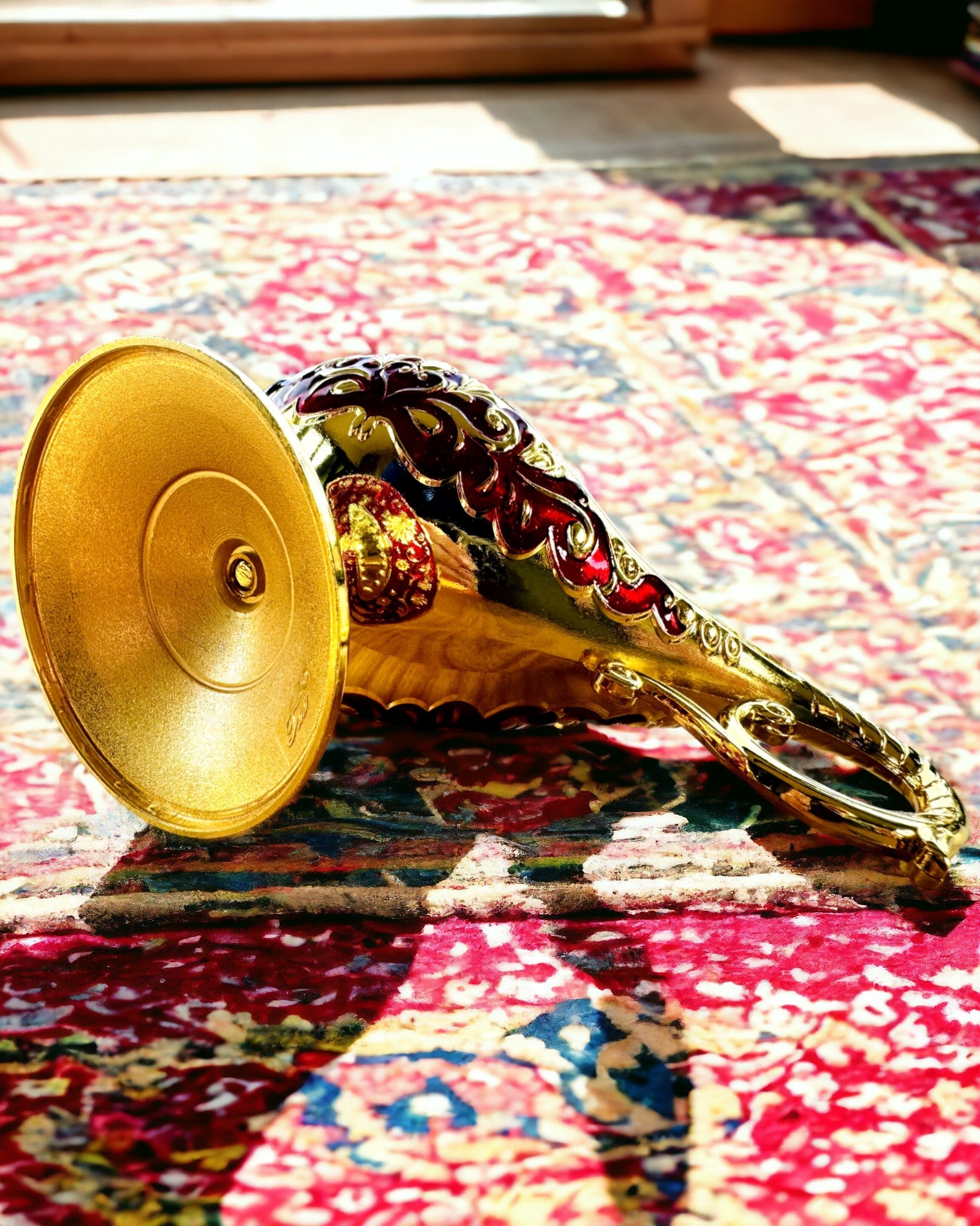 Magische Aladdin Lamp met Graveermogelijkheid - Bordeaux Variant, doorweven met goud