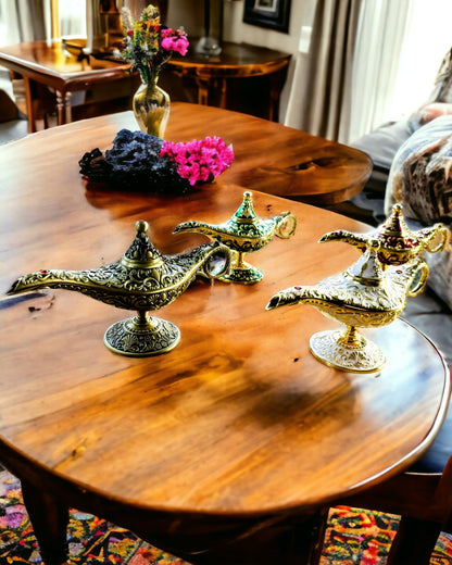 Magische Aladdin Lamp met Graveermogelijkheid - Bordeaux Variant, doorweven met goud