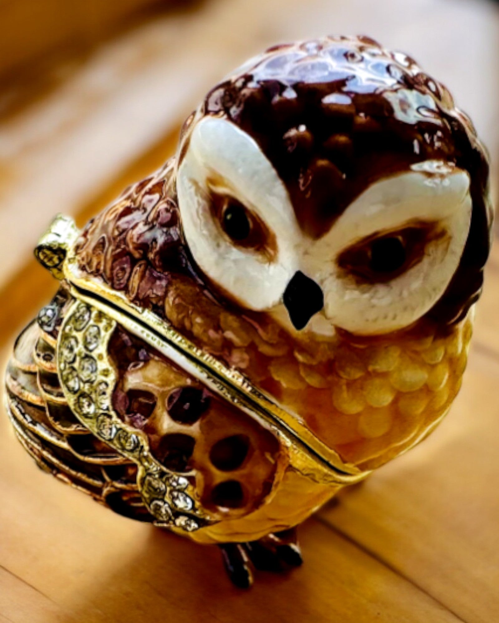 Charming Owl with Crystals - Jewelry Box with personalization option for engraving, gift