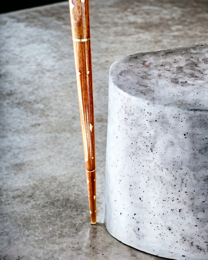 Hand-Carved Travel Cane, for Walking "Royal Wanderer" in brown with golden embellishments