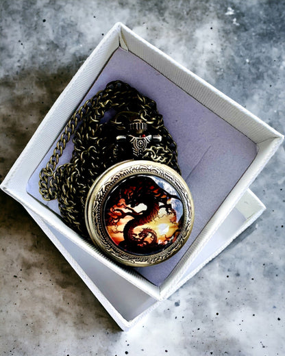 Zakhorloge "Dragon's Twilight" personalisatie met gravure