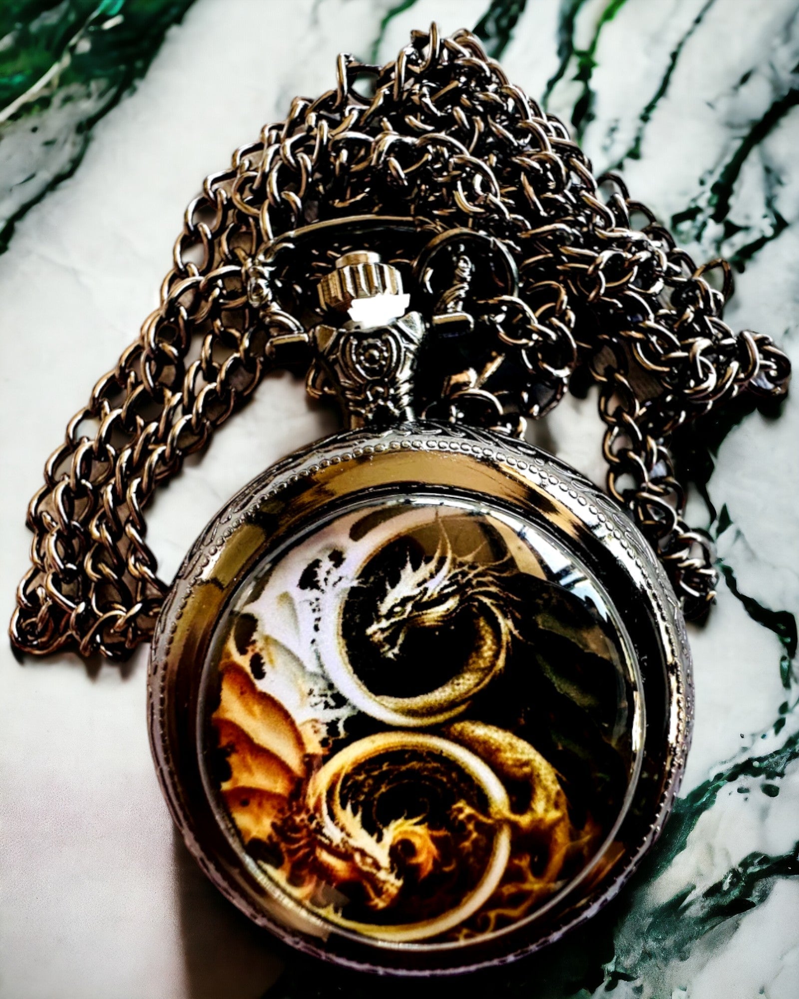 Pocket Watch "Dragon Aura" with Personalization Option