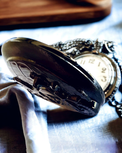 Elegant Pocket Watch Motorcycle Passion, personalization option with engraving