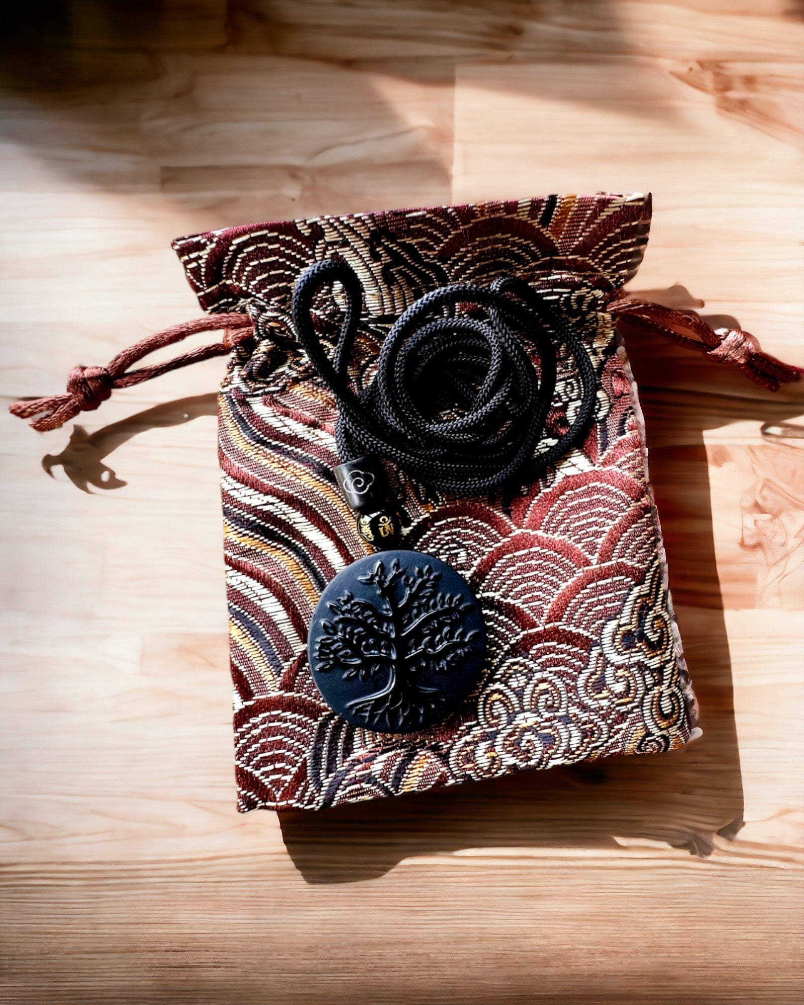 "Tree of Life" Necklace made of Obsidian - personalization with engraving