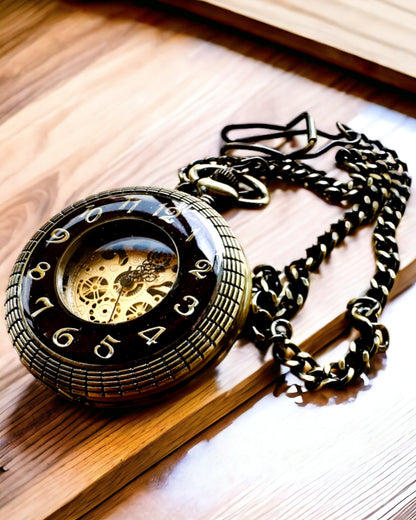 Pocket watch "Retro Elegance", personalization option with engraving