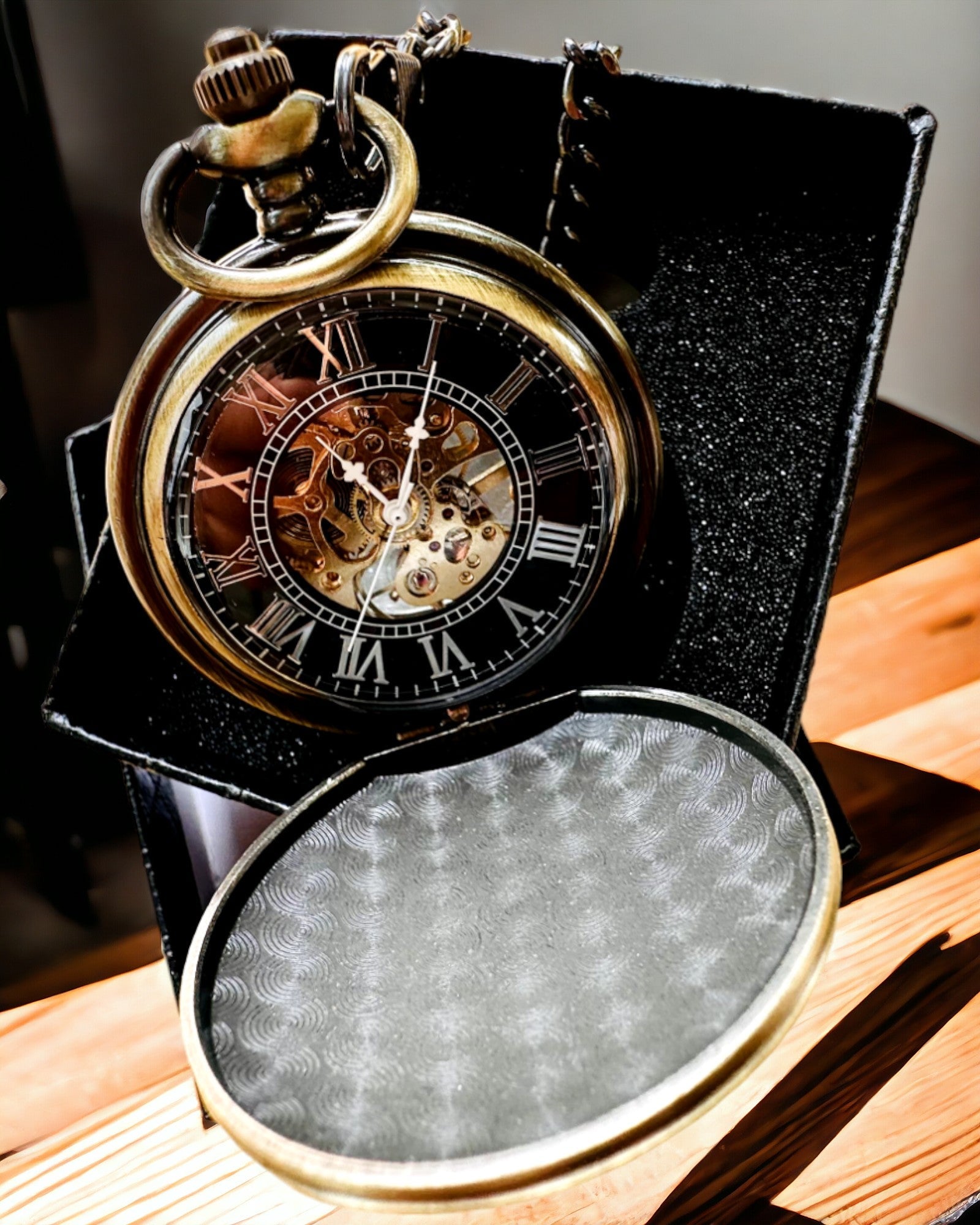 Zakhorloge klassiek "Vintage Elegance", kleur goud, mogelijkheid tot personalisatie met gravure