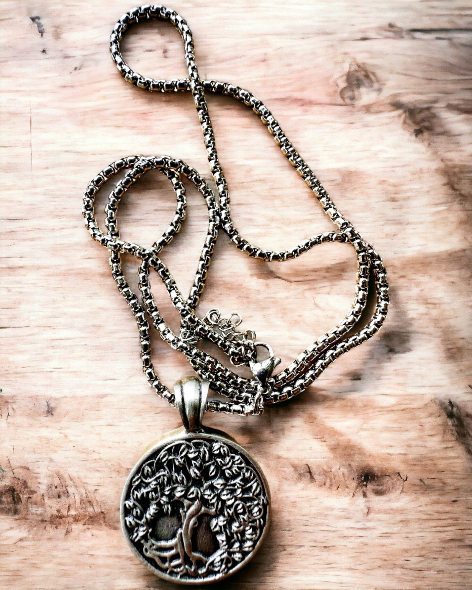 Amulet van de Levensboom met Gravure Mogelijkheid - ketting "Vitaliteit van de Natuur", personalisatie