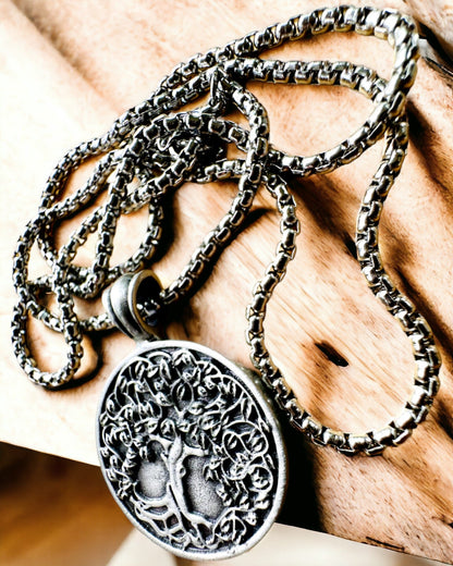 Tree of Life Amulet with Engraving Option - "Vitality of Nature" Necklace, personalization