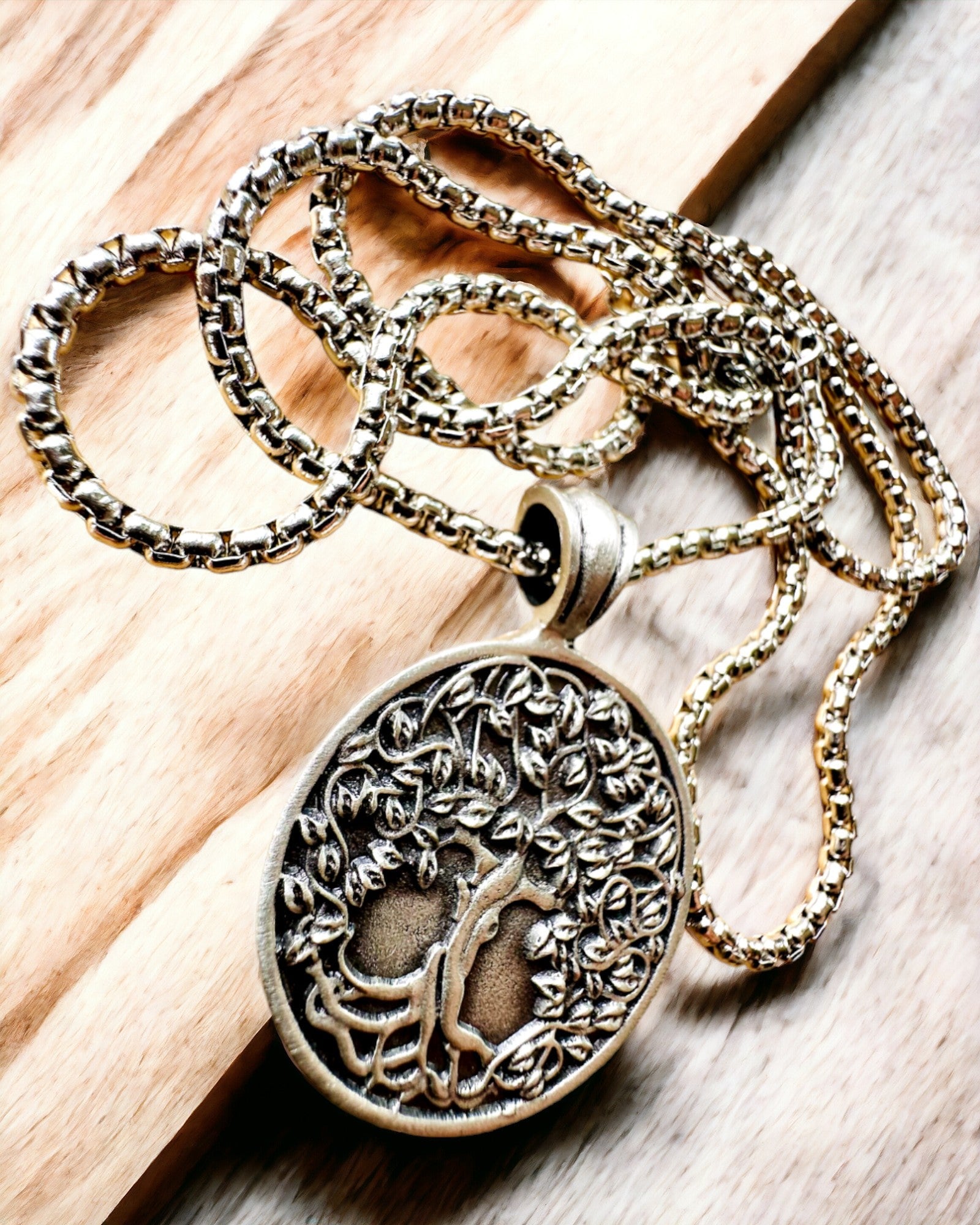 Tree of Life Amulet with Engraving Option - "Vitality of Nature" Necklace, personalization