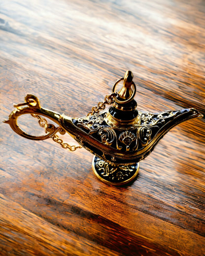 Kleine 4 cm Magische Aladdin Lamp, sleutelhanger, 6 kleurvarianten - Betoverde Herinneringen, personalisatie met gravure