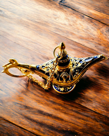 Kleine 4 cm Magische Aladdin Lamp, sleutelhanger, 6 kleurvarianten - Betoverde Herinneringen, personalisatie met gravure