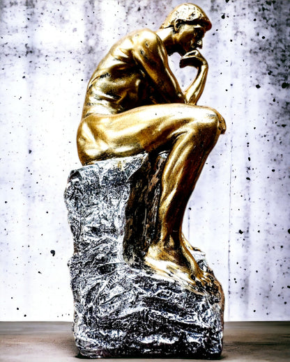 Golden Thinker - Resin Figurine, personalization with engraving