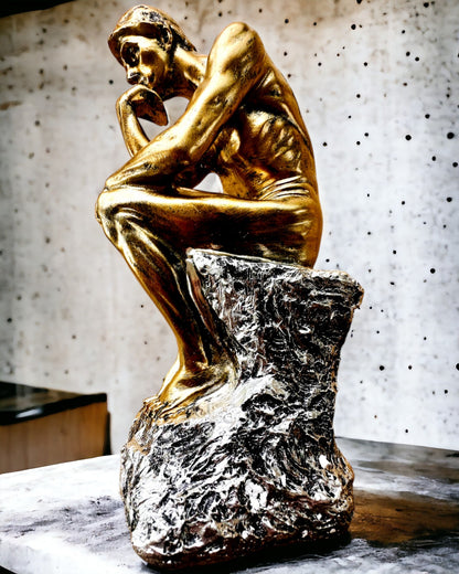 Gouden Denker - Harsfiguur, personalisatie met gravure