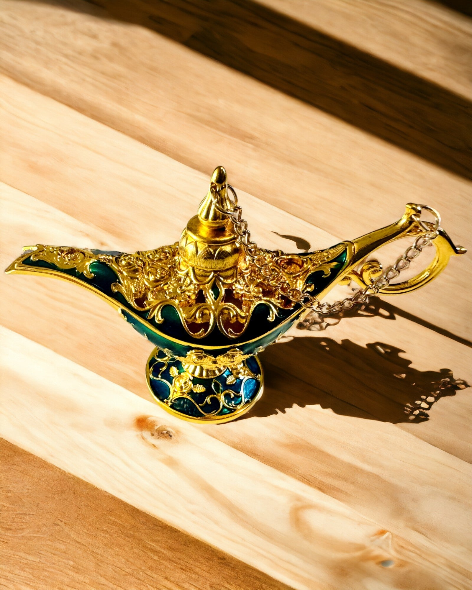 Kleine Handgemaakte Aladdin Lamp - Metalen Artistiek Handwerk voor Huisdecoratie, gegraveerd