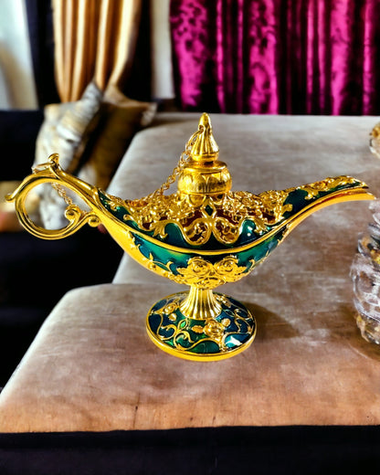 Kleine Handgemaakte Aladdin Lamp - Metalen Artistiek Handwerk voor Huisdecoratie, gegraveerd