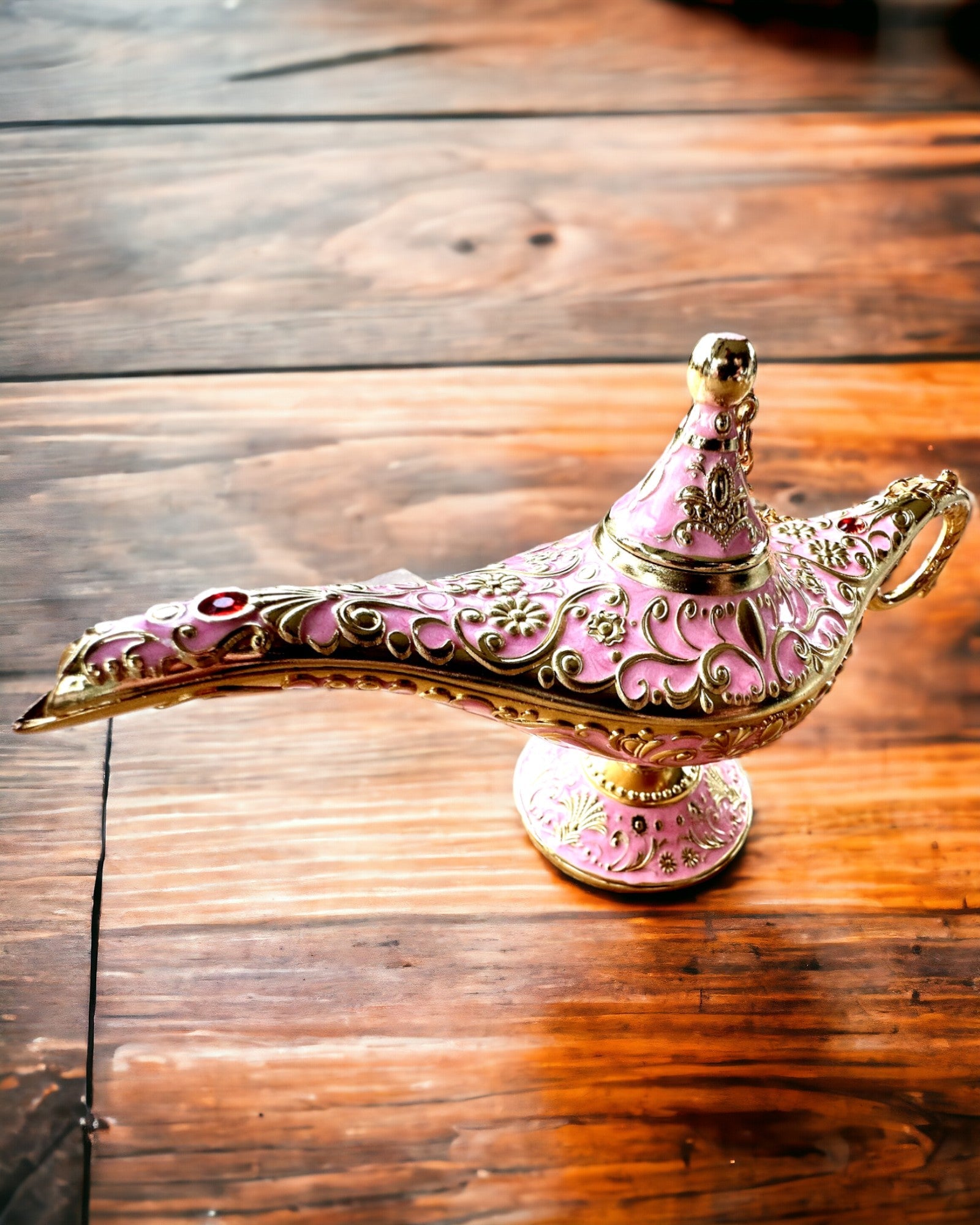 Aladdin's Magic Lamp with Engraving Option - Pink Variant, interwoven with gold