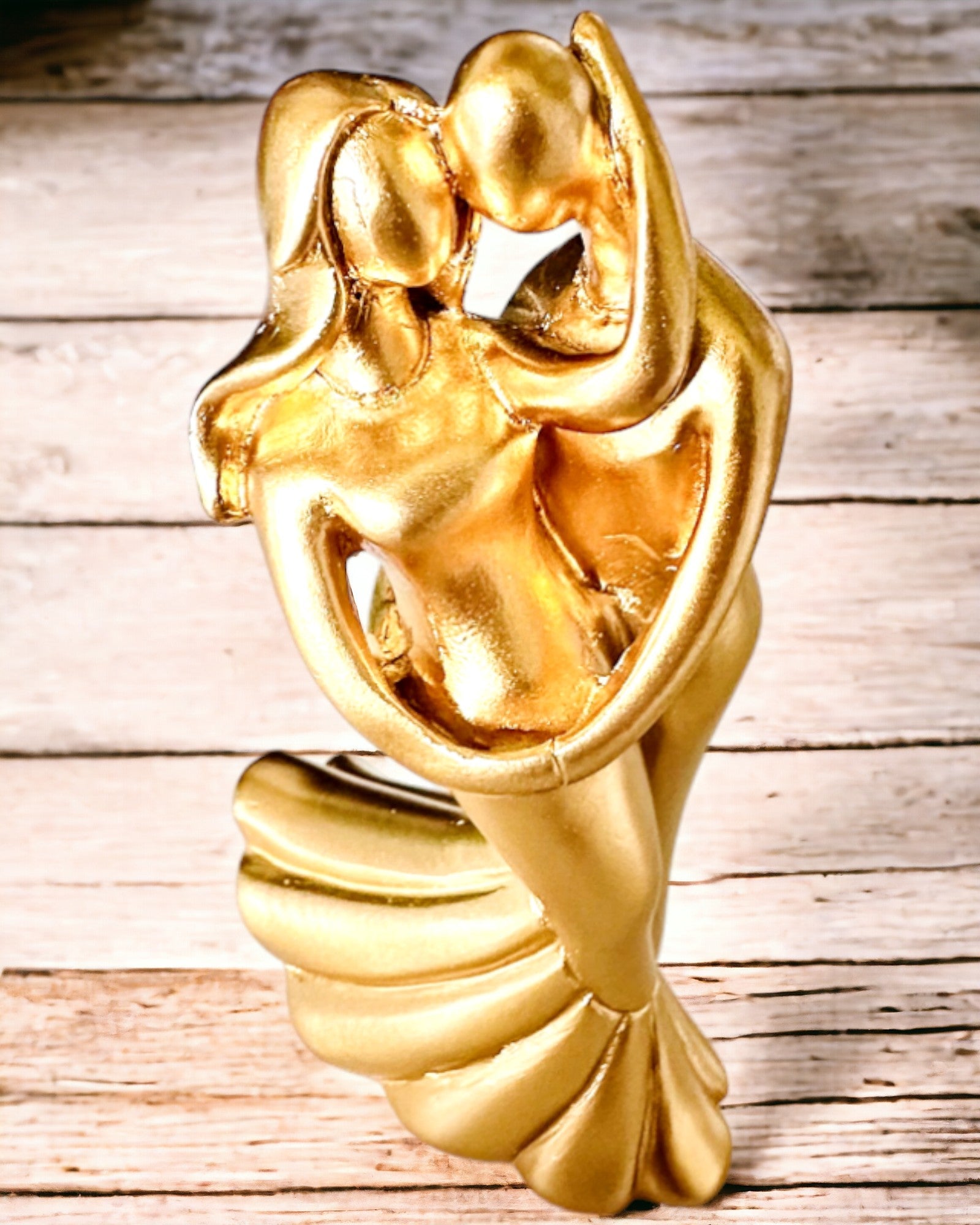 Golden Dance of Love - Small Decorative Figurine with Engraving Option