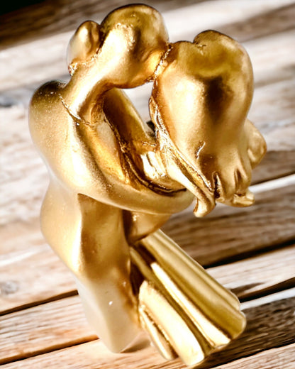 Golden Dance of Love - Small Decorative Figurine with Engraving Option