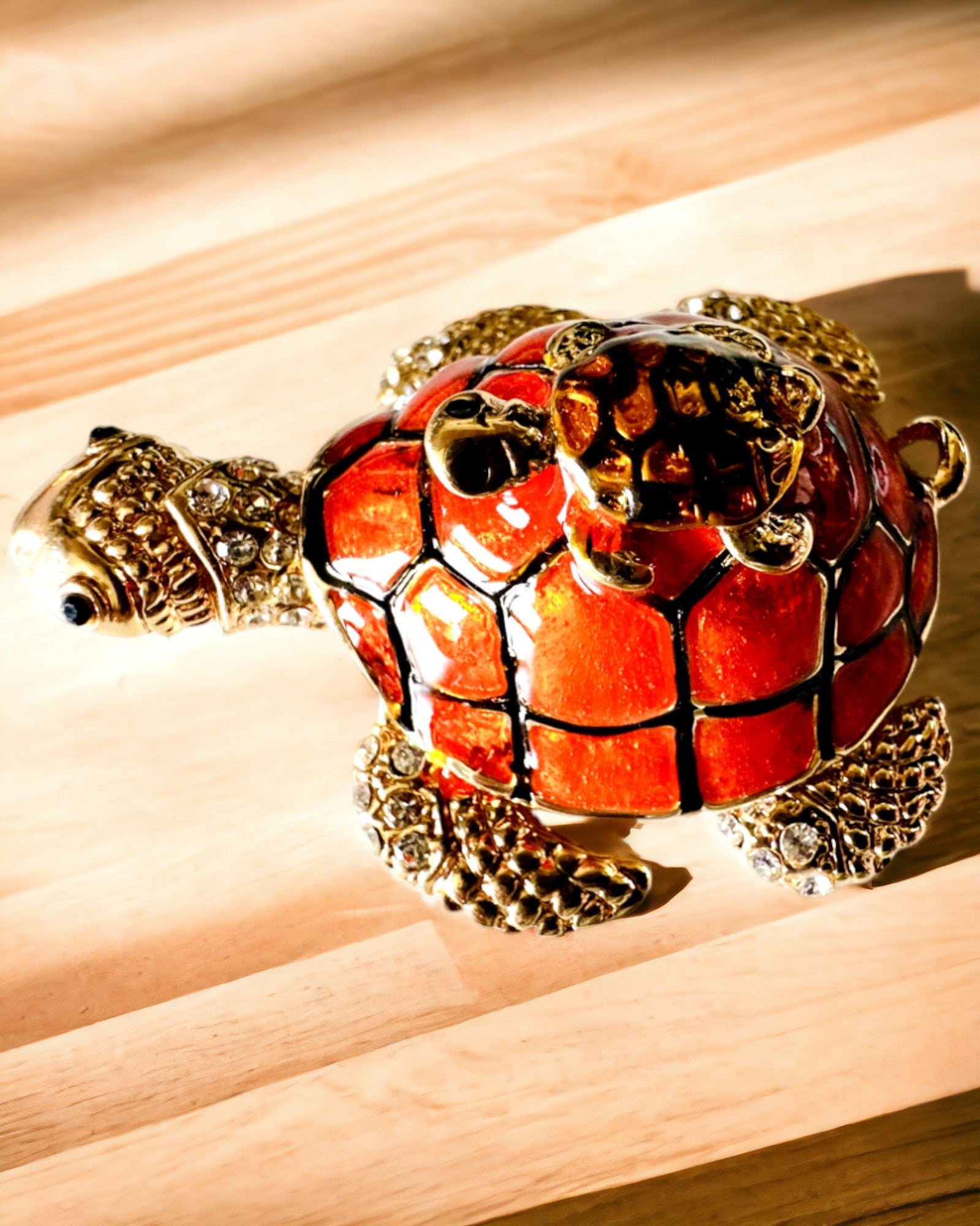 "Turtle Family" Box - orange color, personalization with engraving