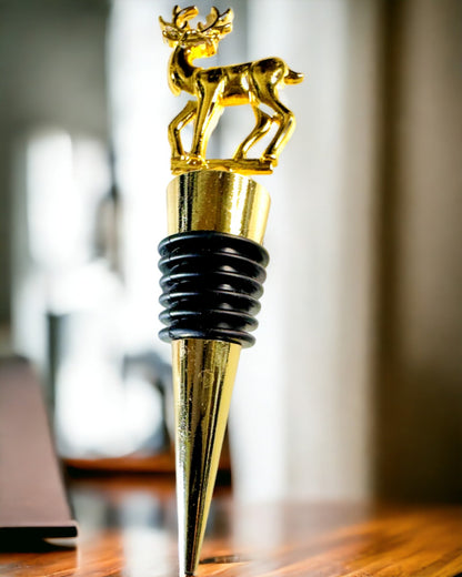 Exclusive Metal Wine Stopper with Deer - Elegant and Functional, personalization option with engraving