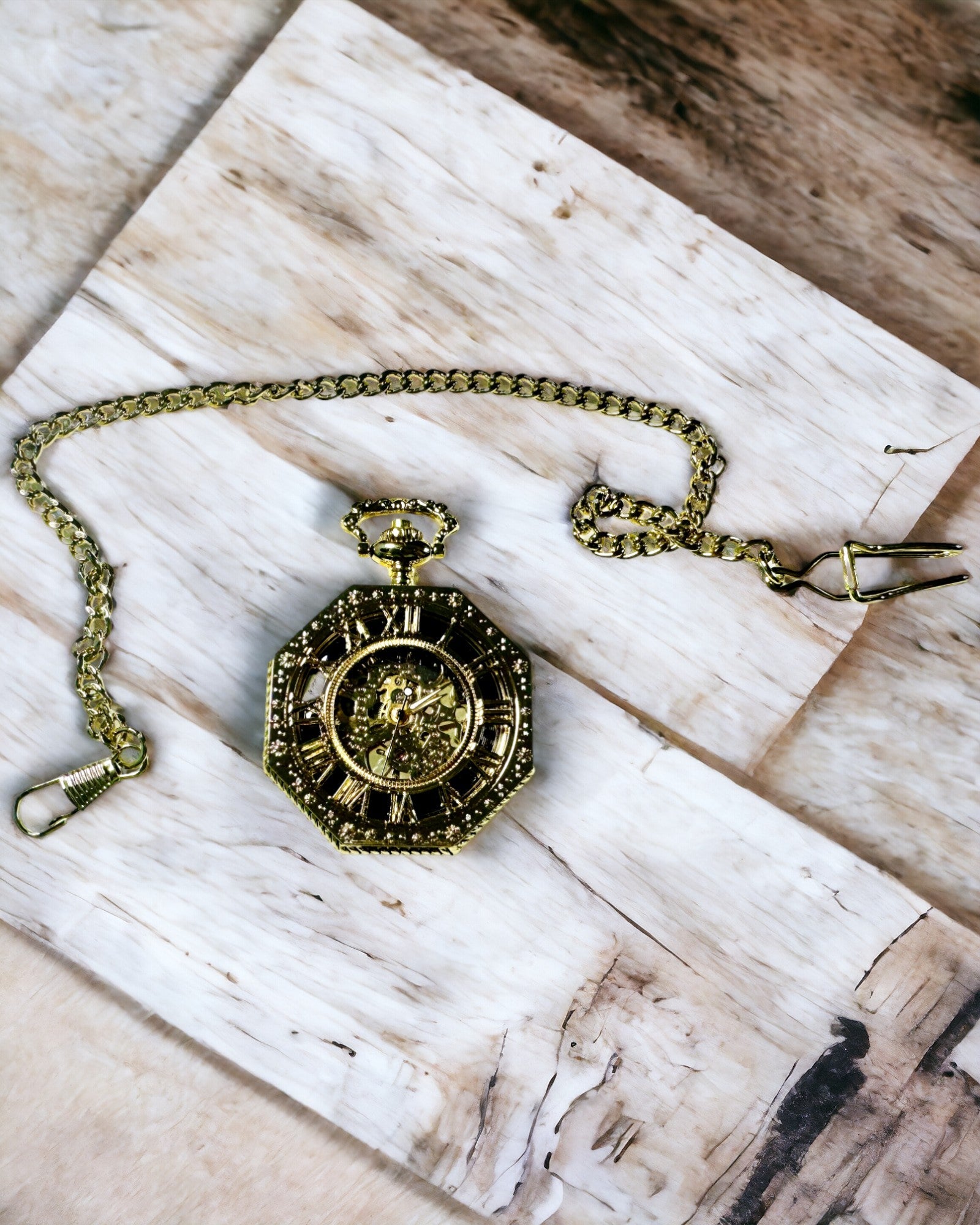 Montre de Poche Exclusif de Style Steampunk avec Mécanisme Visible sur le Cadran - Élégance Classique