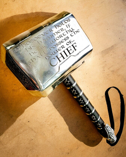 Marteau de Thor "Chef" - Marteau artisanal fait main, personnalisation par gravure pour un cadeau