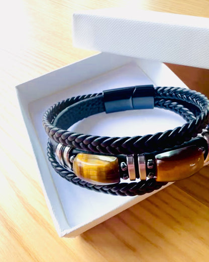 Bracelet "Oeil de Tigre" avec possibilité de personnalisation pour un cadeau