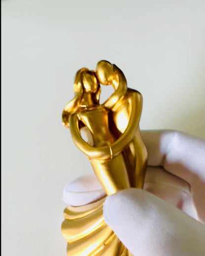 Golden Dance of Love - Small Decorative Figurine with Engraving Option