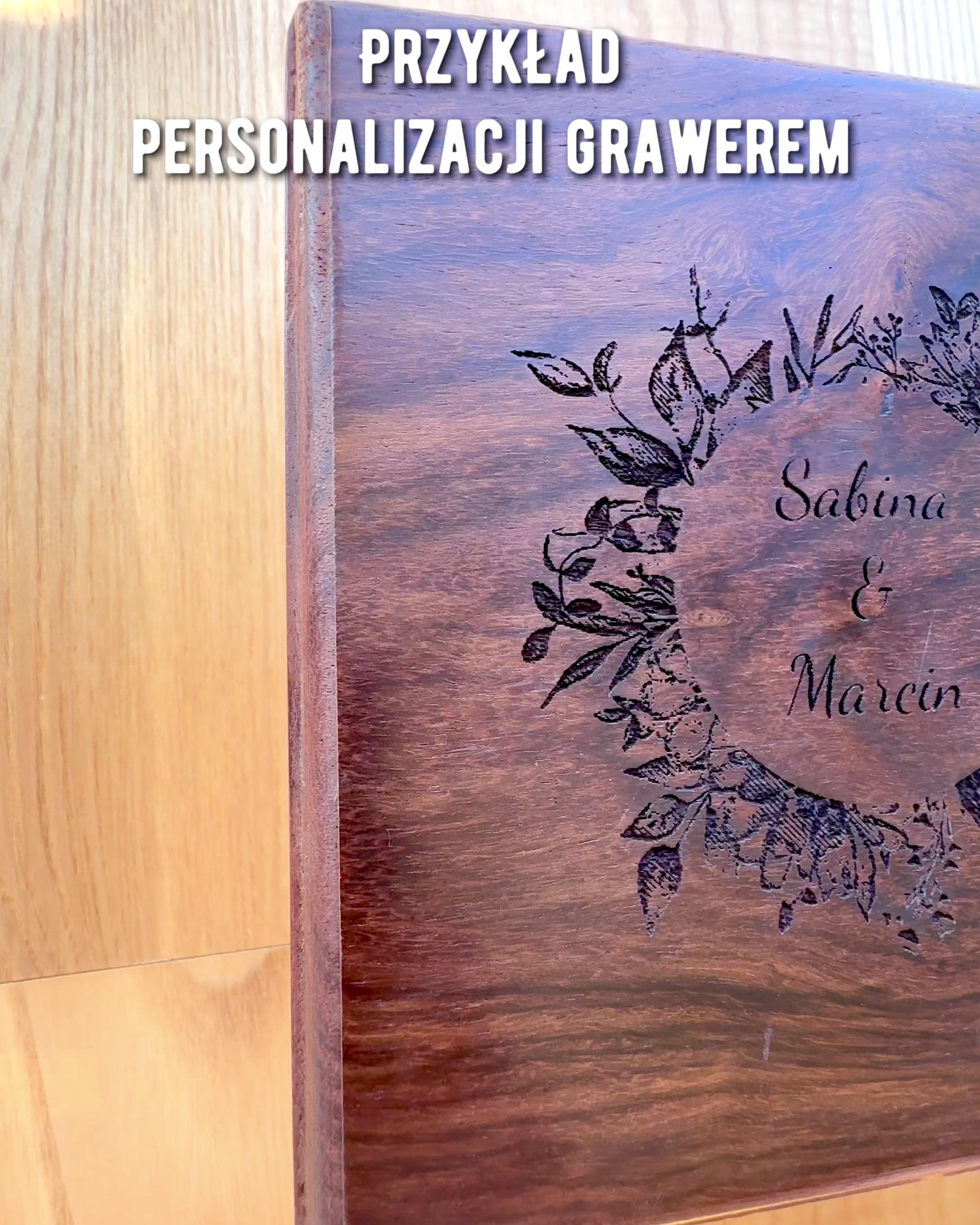 Duże Drewniane Pudełko na Kompas "Gilbert & Sons" z Możliwością Grawerowania