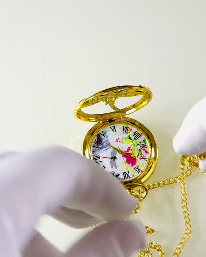 Montre de Poche Vintage Classique avec Couvercle Transparent