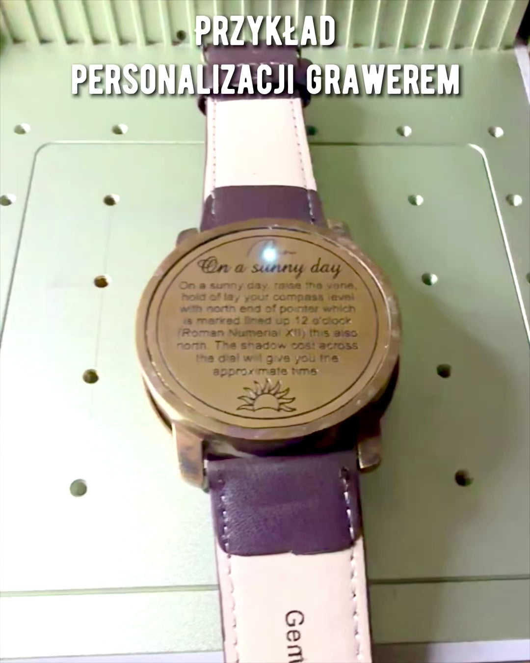 Zonnehorloge met Kompas - Handgemaakt, Authentiek Ambacht, mogelijkheid tot graveren