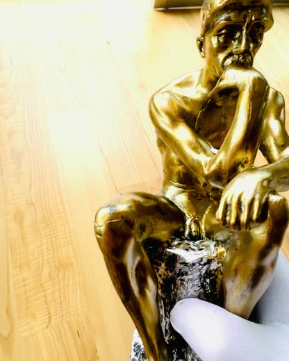 Golden Thinker - Resin Figurine, personalization with engraving