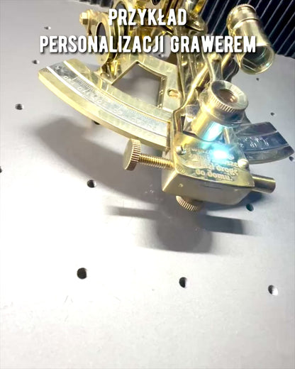 Artistic sextant in gold color - personalization option with engraving