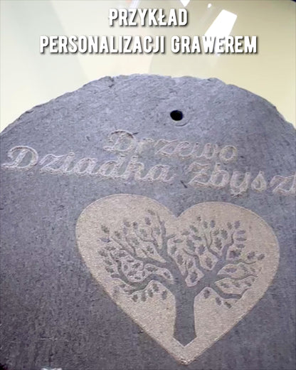 Podstawka pod kawę, herbatę z Naturalnego Kamienia z Personalizowanym Grawerem – Kwadrat, koło, sześciokąt, 10 cm