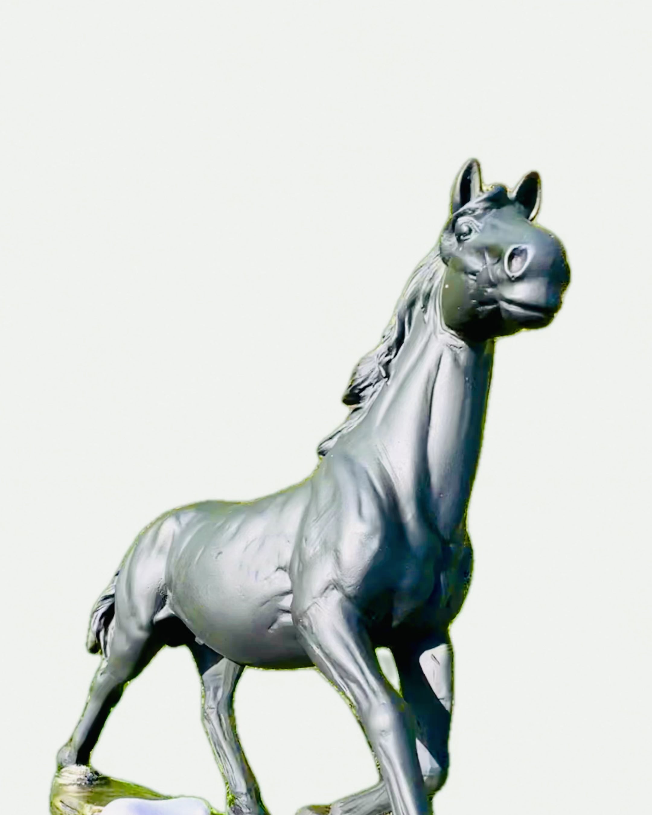 "Black Gallop" - Elegant Horse Figurine with Engraving Option