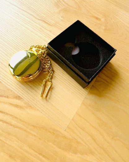 Grand Elegance Pocket Watch with Double Cover, Manual, Gold Color, with engraving for a gift