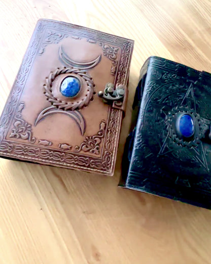 Premium Journal, Antique Pattern, Leather Notebook "Magical Chronicle" 200 pages, 2 variants to choose from, personalization option with engraving